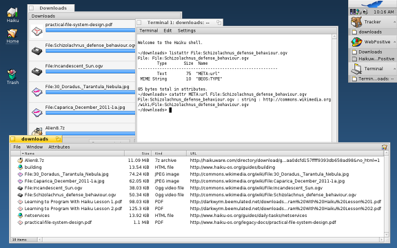 Screenshot of attributes of downloaded files