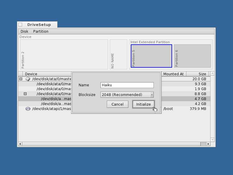 Fill in the file system name