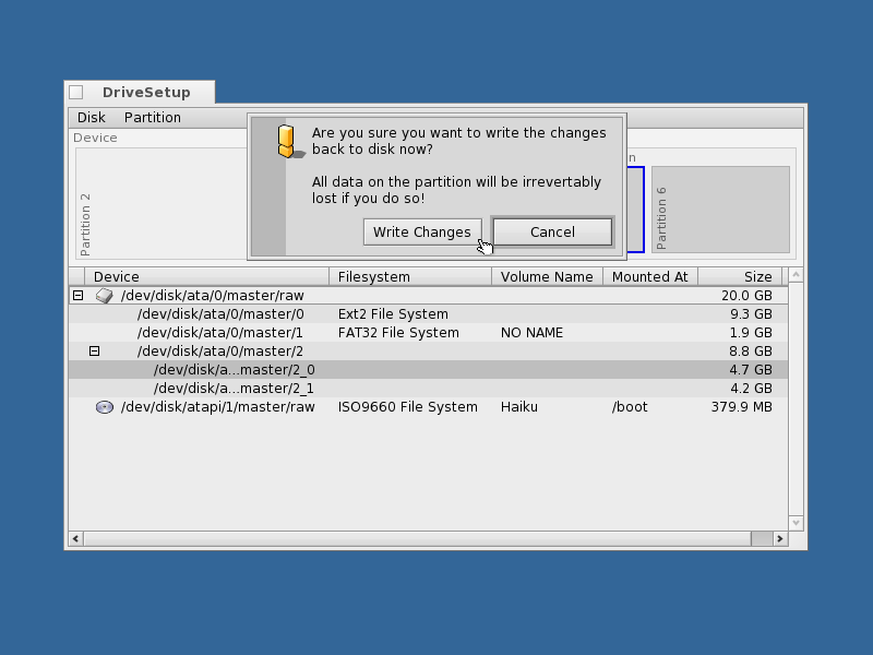 Warning before writing back changes