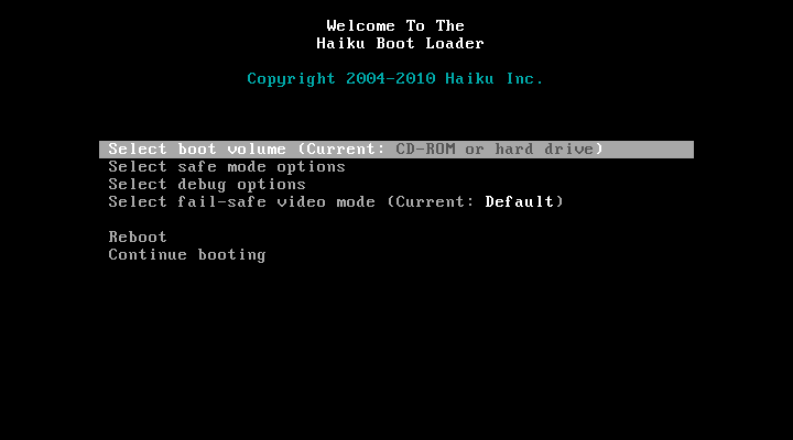 The Boot Loader Menu